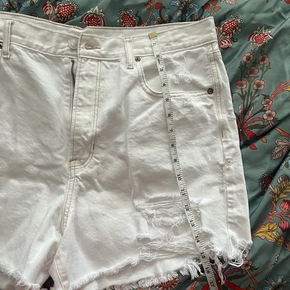 White Distressed Jean Shorts - Picture 11 of 11